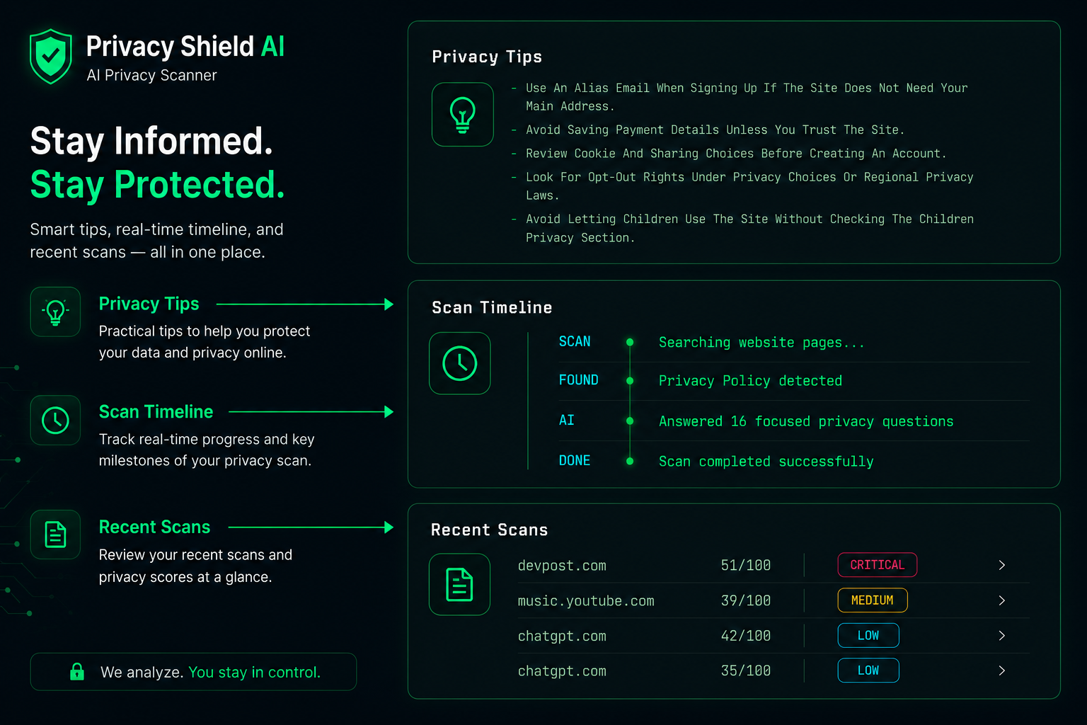 Privacy Shield AI UI mockup 5